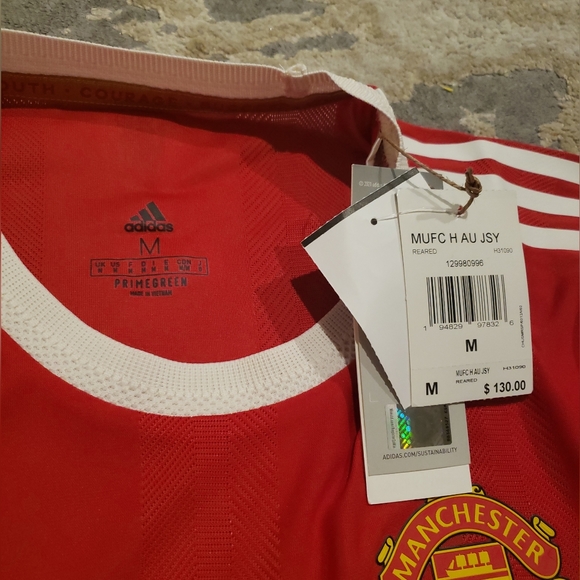 Manchester United Authentic Adidas Soccer Jersey 2021-22 Home Men’s S H31090 - Picture 2 of 7